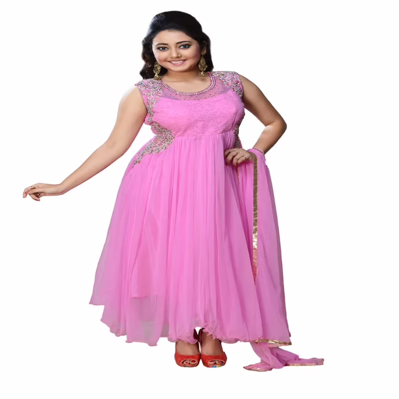 Pazaar Fuchsia Pink embroidered party lawn kameez