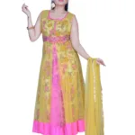 Pazaar Lemon Yellow Embroidered Festival Anarkali Kameez