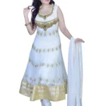 Pazaar Off White Embroidered Festival Anarkali Kameez