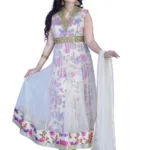 Pazaar Off White Embroidered Festival Anarkali Kameez