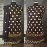Hi-Fashion Black Embroidered Unstitched Cotton Straight Suit