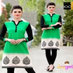 Hi-Fashion Designer Green Printed Cotton Kurti