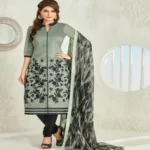 Hi-Fashion Grey Embroidered Unstitched Straight Suit