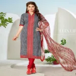 Hi-Fashion Grey Embroidered Unstitched Straight Suit