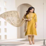 Hi-Fashion Unstitched Yellow Embroidered Trendy Suit