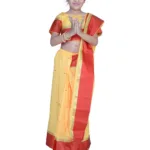 Pazaar Amber Yellow embroidered party kids wear saree