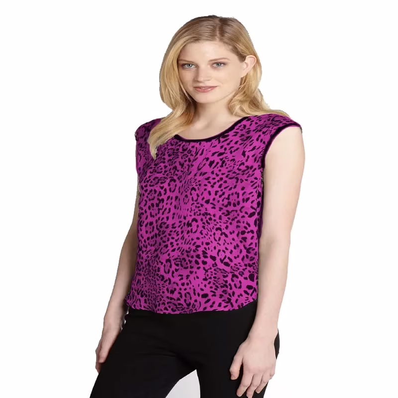 Cheeky Magenta Animal Print Sleeveless Top