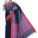 Pazzar Off White &Teal Blue Festival Saree With Matching Blouse Piece