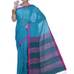 Pazaar Teal Green Festival Saree With Matching Blouse Piece
