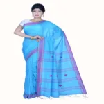 Pazaar Dodger Blue Festival Saree With Matching Blouse Piece