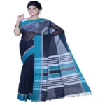 Pazaar Black & Off White Festival Saree With Matching Blouse Piece