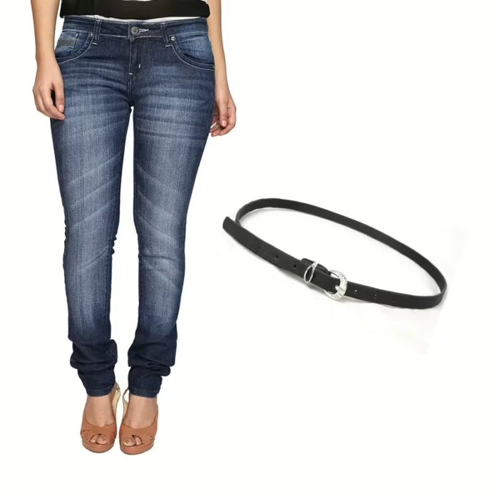 Classic Dark Blue Skinny Fit Women Jeans
