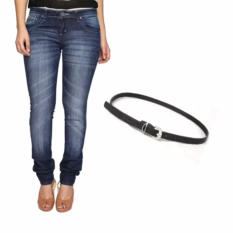 Classic Dark Blue Skinny Fit Women Jeans