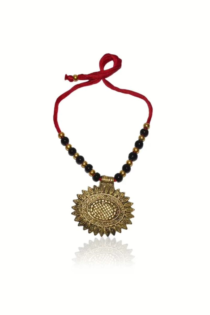 Pazzar Black and Golden Dokra Festival Necklace