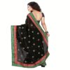 Lookslady Embroidered Black Chiffon Saree - Image 3