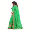 Lookslady Embroidered Green Chiffon Saree - Image 3
