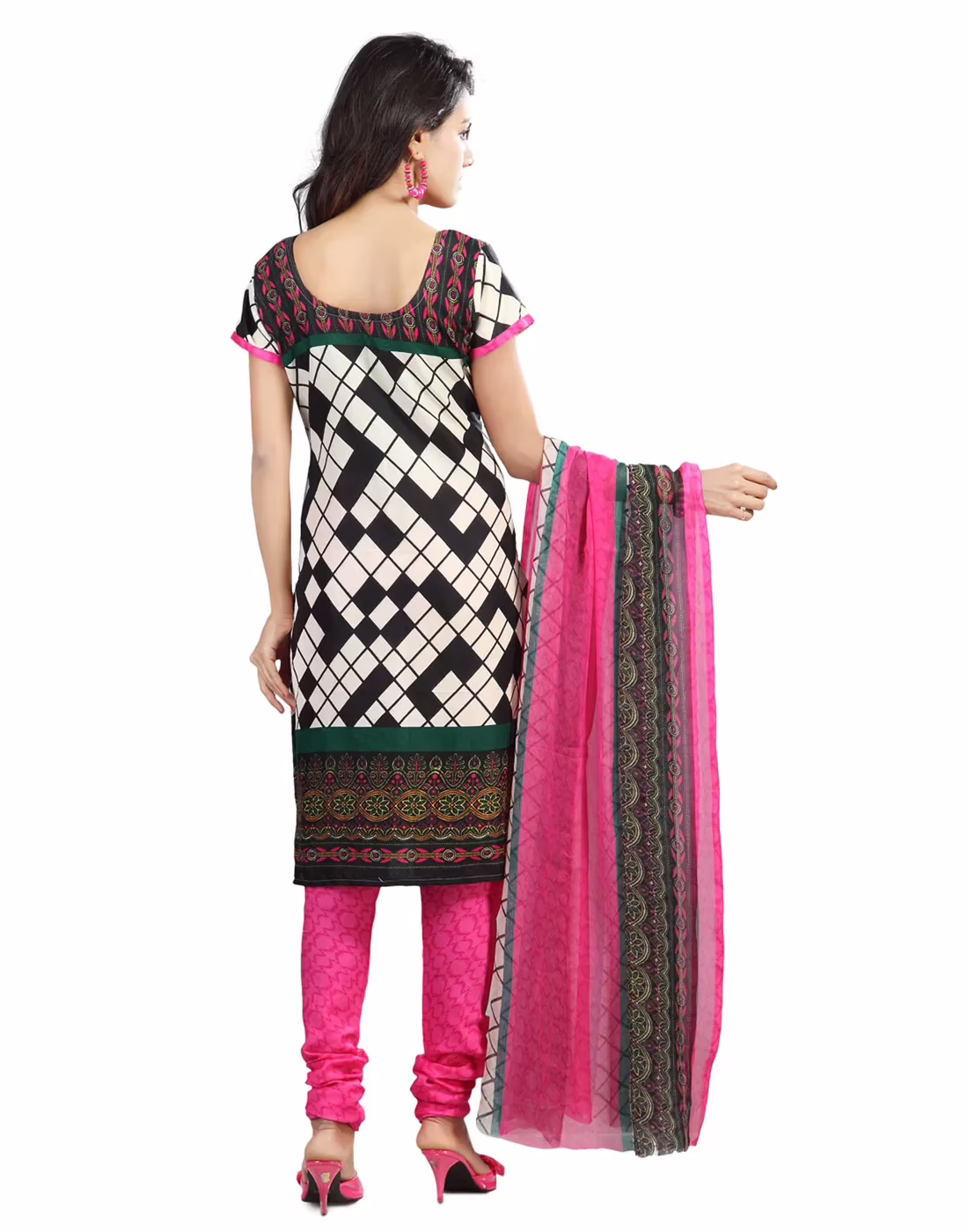 Lookslady Printed Beige Cotton Dress-Material - Image 3