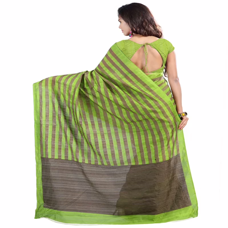 Lookslady Printed Green Bhagalpuri Saree - Image 2