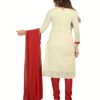 Lookslady Embroidered Beige Cotton Dress-Material - Image 3