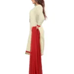 Lookslady Embroidered Beige Cotton Dress-Material
