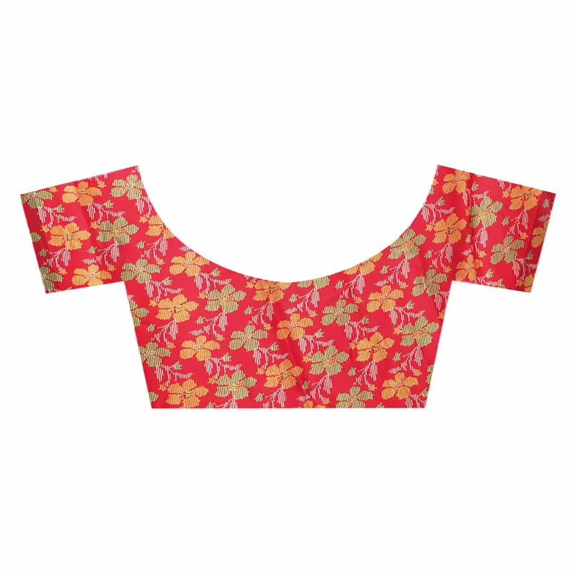 Lookslady Printed Red Crepe saree - Image 2