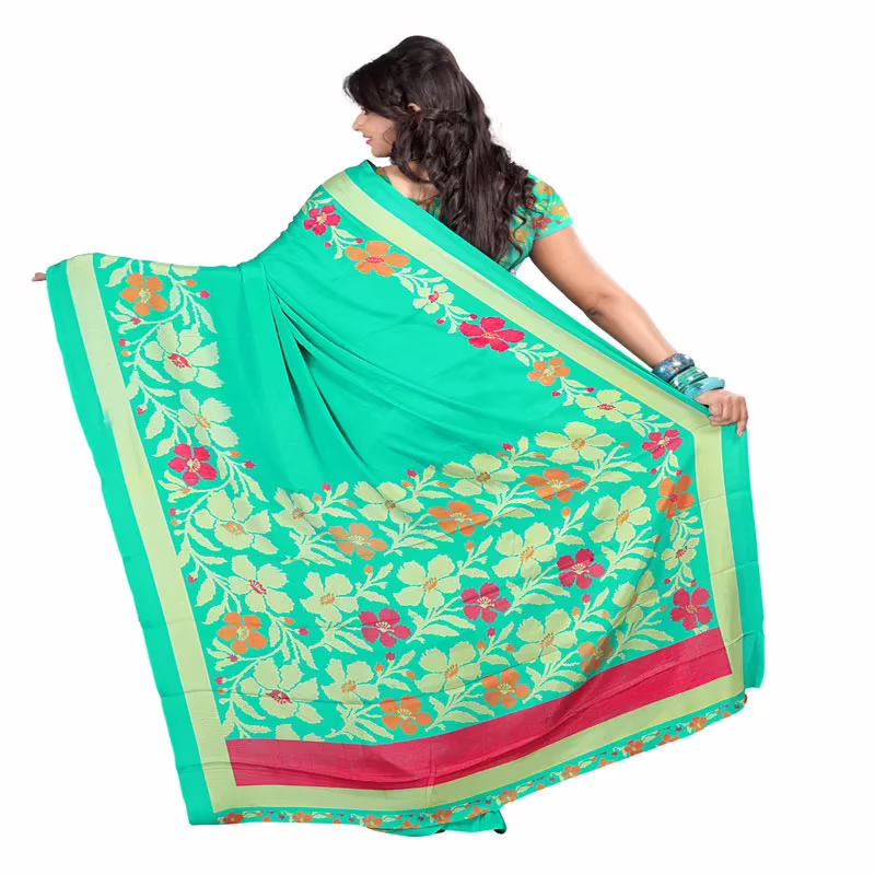 Lookslady Printed Green Crepe saree - Image 3