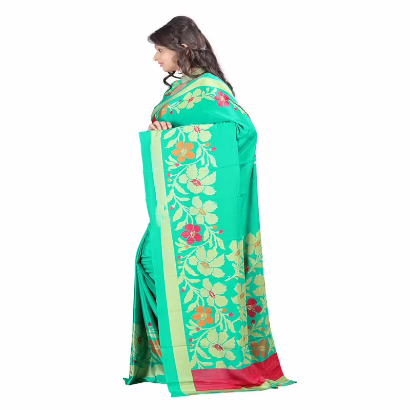 Lookslady Printed Green Crepe saree - Image 2
