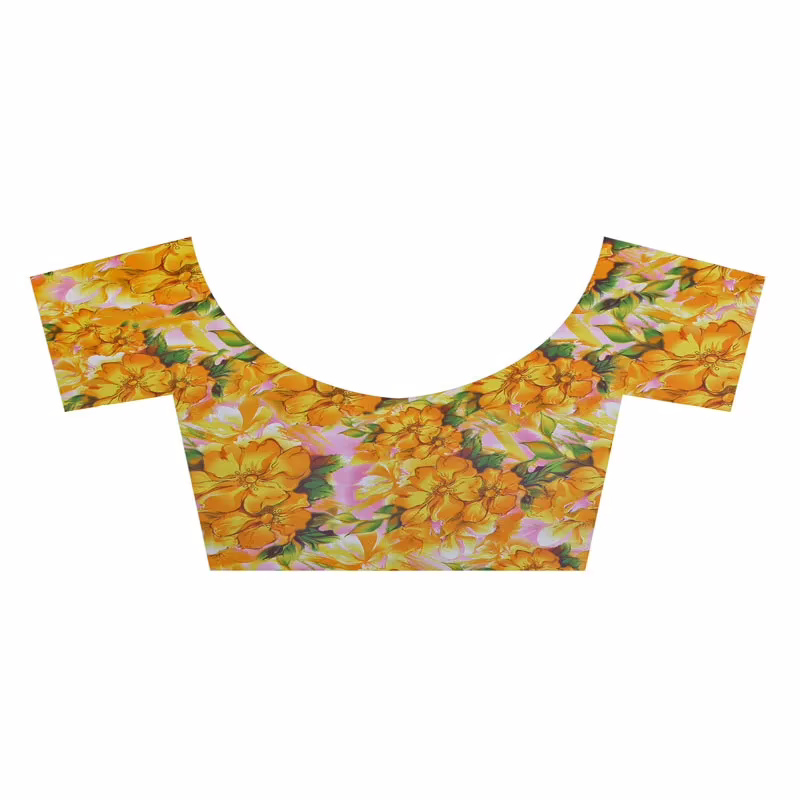 Lookslady Printed Pink Georgette saree - Image 4