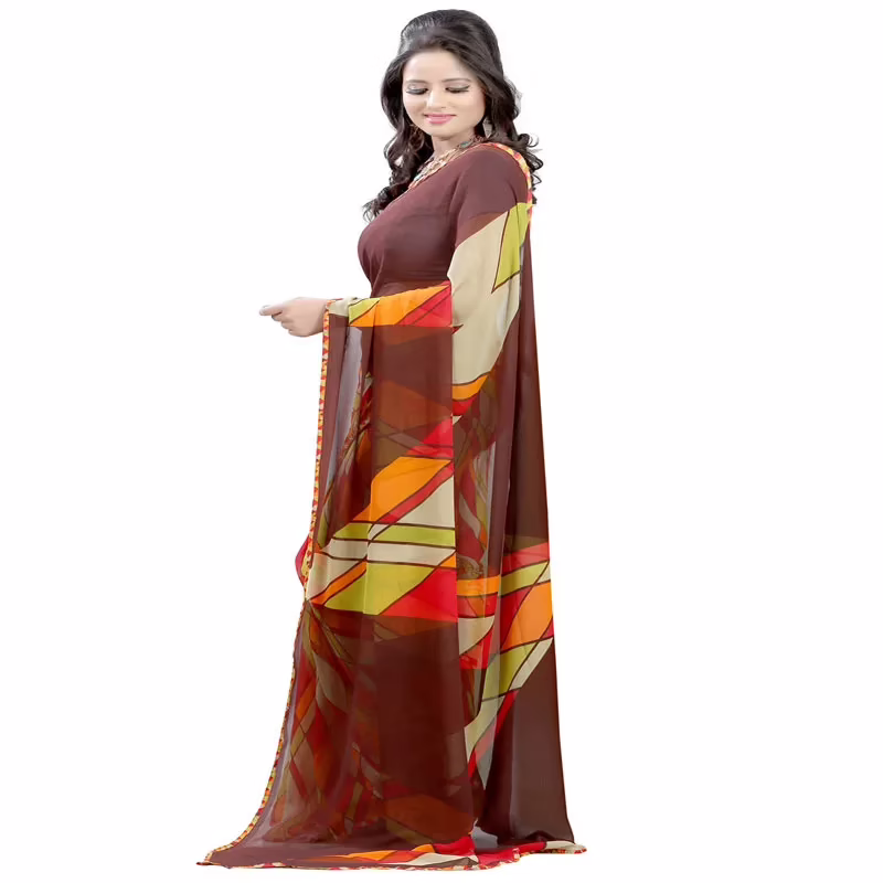 Lookslady Printed Red Georgette saree - Image 4