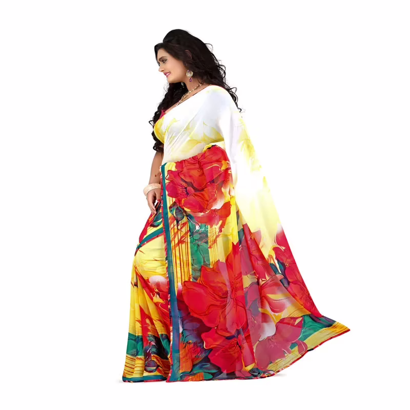 Lookslady Printed Pink Georgette saree - Image 2