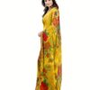 Lookslady Printed Yellow Faux Georgette Saree - Image 4