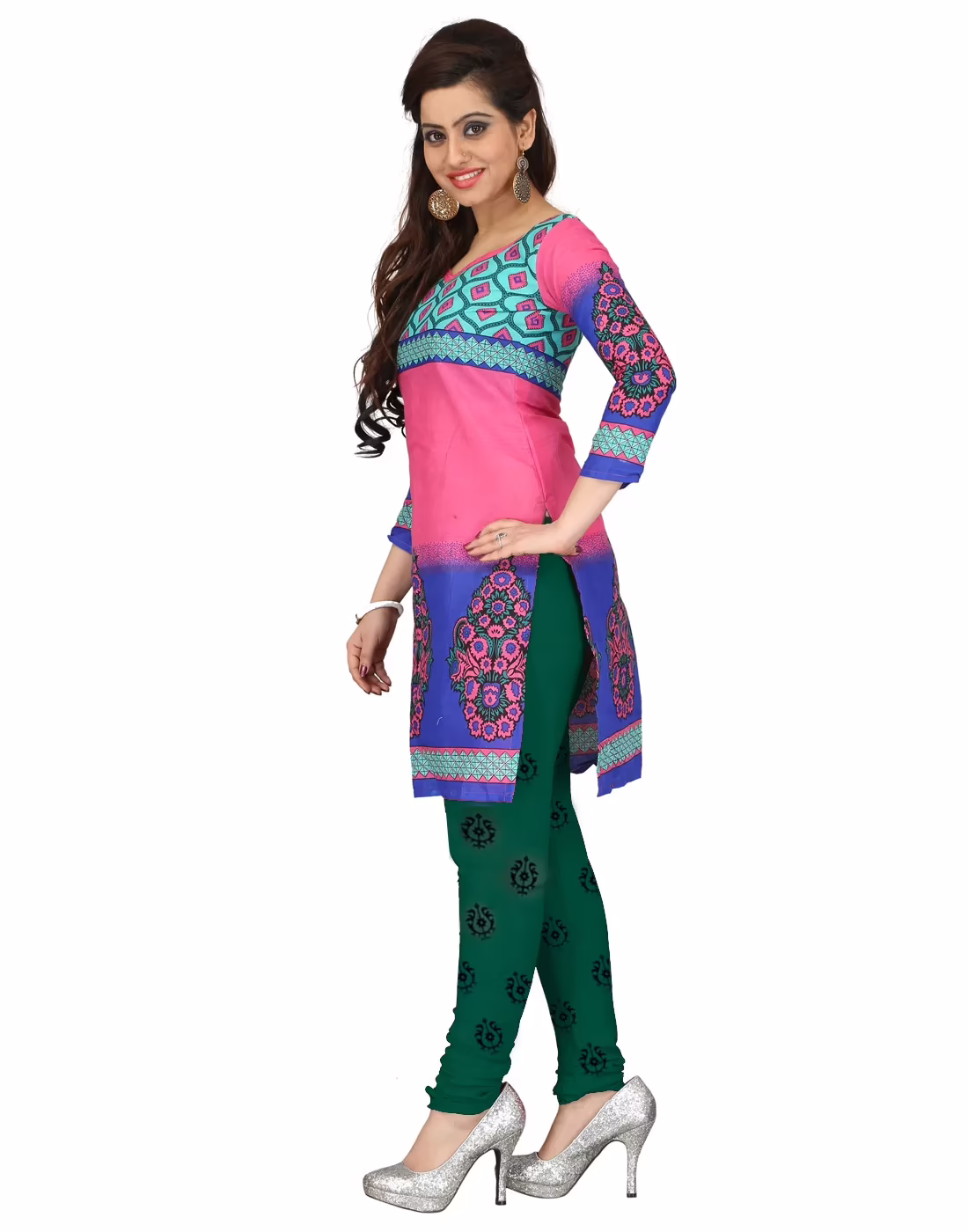 Lookslady Printed Pink Cotton Printed Dress-Material - Image 3