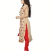 Lookslady Embroidered Beige Cotton Dress-Material - Image 3