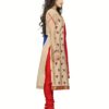 Lookslady Embroidered Beige Cotton Dress-Material - Image 4