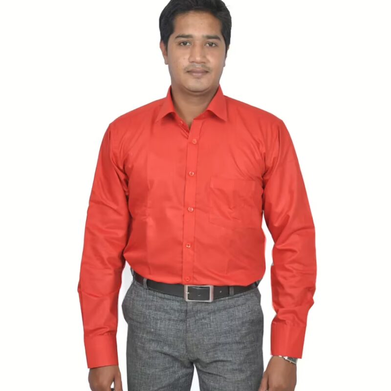 Unicot Red Solid Plain Shirt