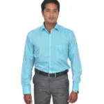 Unicot Sky Blue Solid Plain Shirt