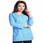 Buyzaar Blue Print Designer Readymade Kurtis