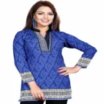 Buyzaar Blue  Print Designer Readymade Kurtis