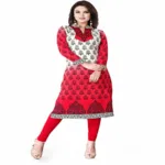 Buyzaar red Print Designer Readymade Kurtis