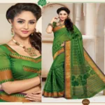 Kajri Green Cotton Saree