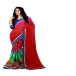 Rock-Fashion multi Colour  Weightless Printed  Work Saree
