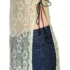 Raas prêt Elegant Sheer Green Floral Lace Black Slim Fit Dress Tunic - Image 5