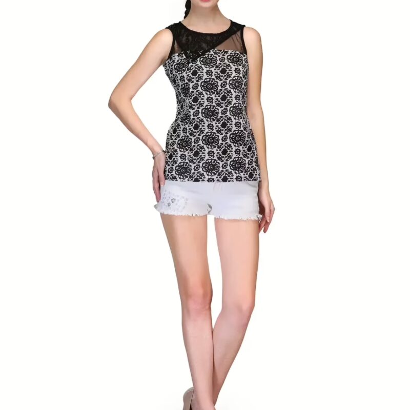 Raas Prêt Trendy Black White Cotton Comfort Daywear Top