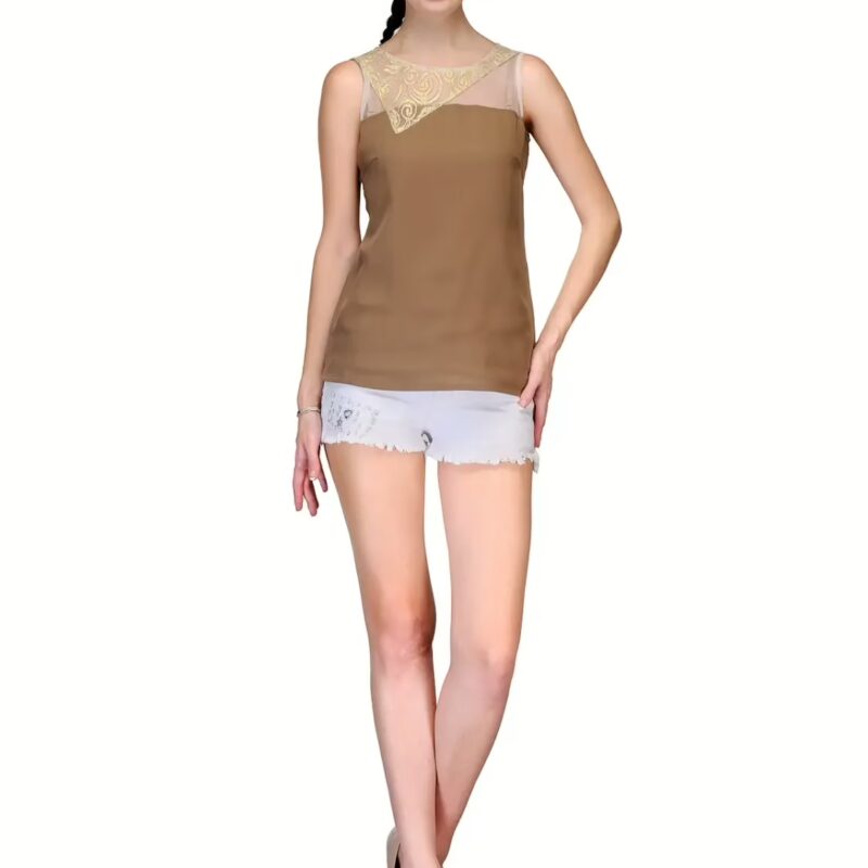 Raas Prêt Trendy Beige Georgette Comfort Party Top