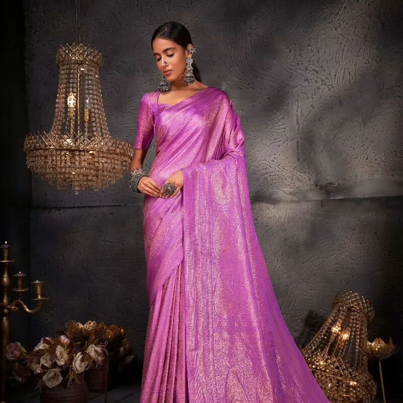 Aashni Purple Zari Women Saree