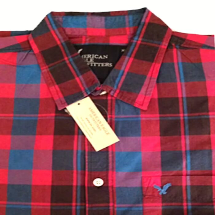 American Eagle Outfitters-Dark Red Check Shirt