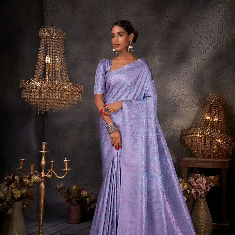 Aishani Blue Zari Women Saree