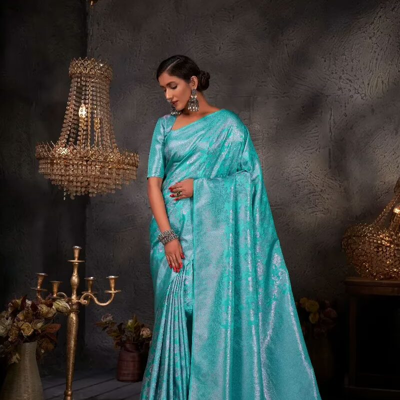 Aishani Zari Blue Women Saree