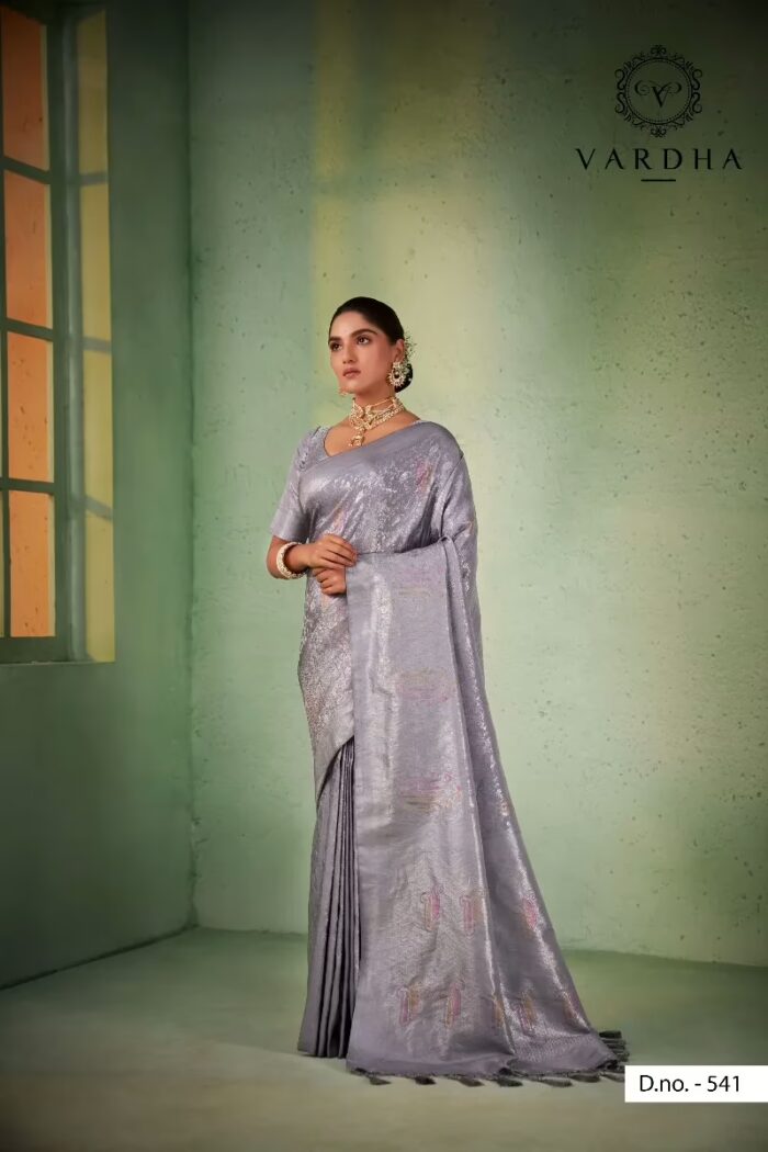 Aksha Zari Grey Women Saree