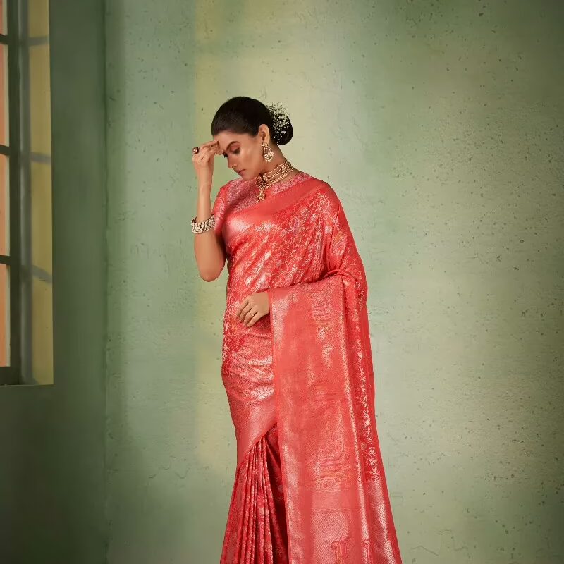 Aksha Zari Red Women Saree